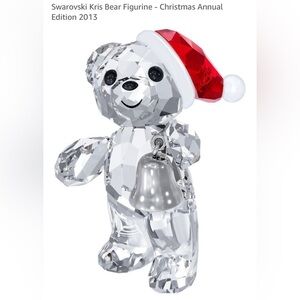 Swarovski Kris Bear Holiday Collection 2013 5003400 Bear W Red Hat & Bell Used
